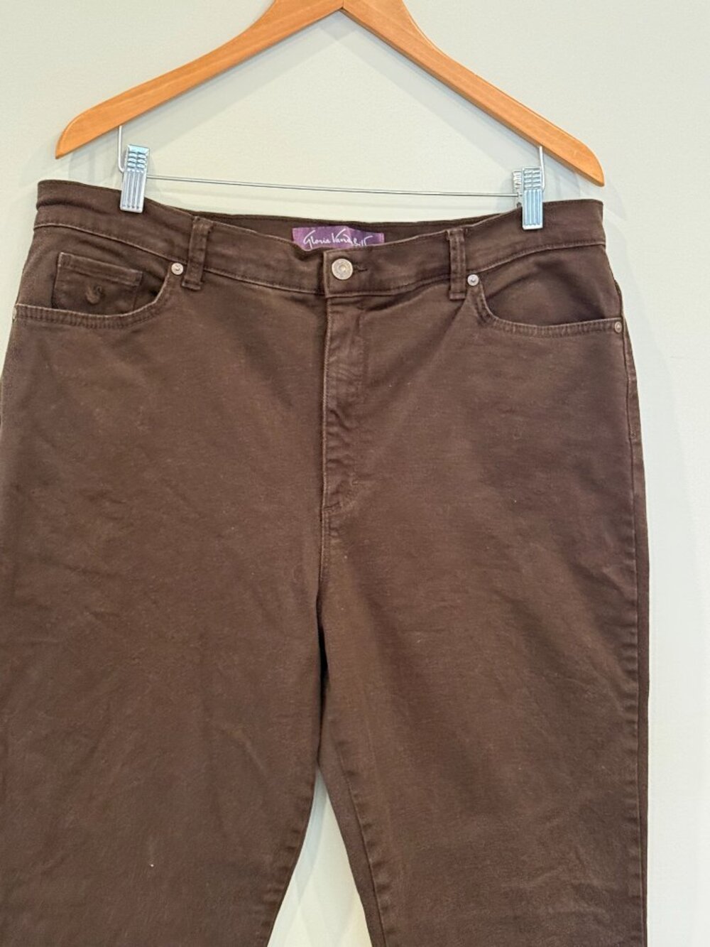 Dark Brown Denim Jeans Gloria Vanderbilt Amanda Size 18 - Picture 3 of 8